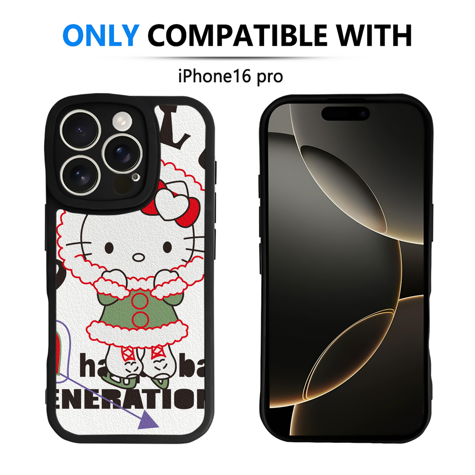 （画像用） Hello Kitty ハローキティ 【iPhone 16シリーズ対応】シリコンスマホケース（レザー調） 材質：シリコン